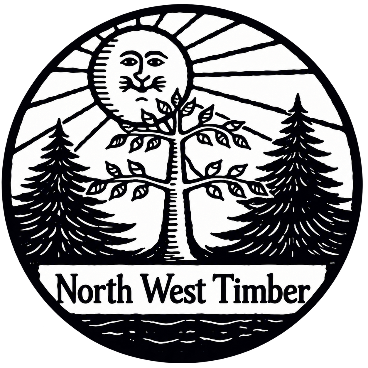 North West Timber original woodcut logo